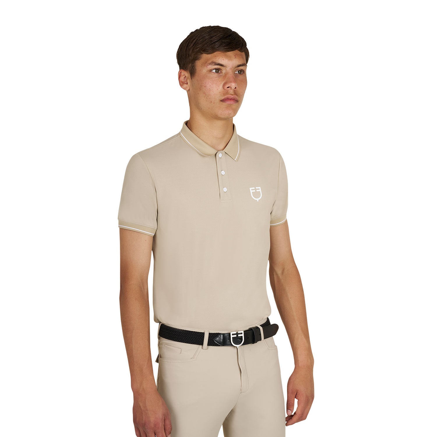 Equestro Men's training polo with contrasting details