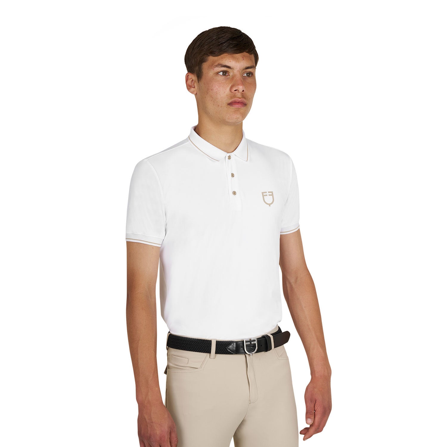 Equestro Men's training polo with contrasting details
