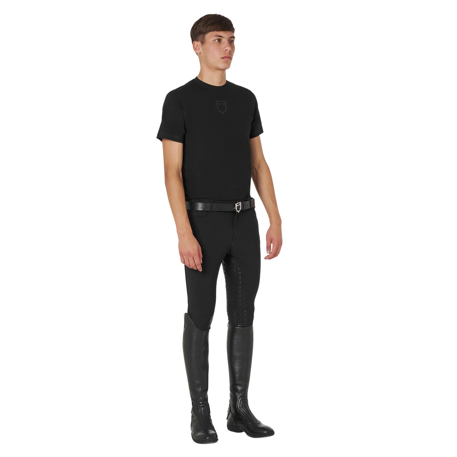 Men's basic T-shirt with tone-on-tone logo