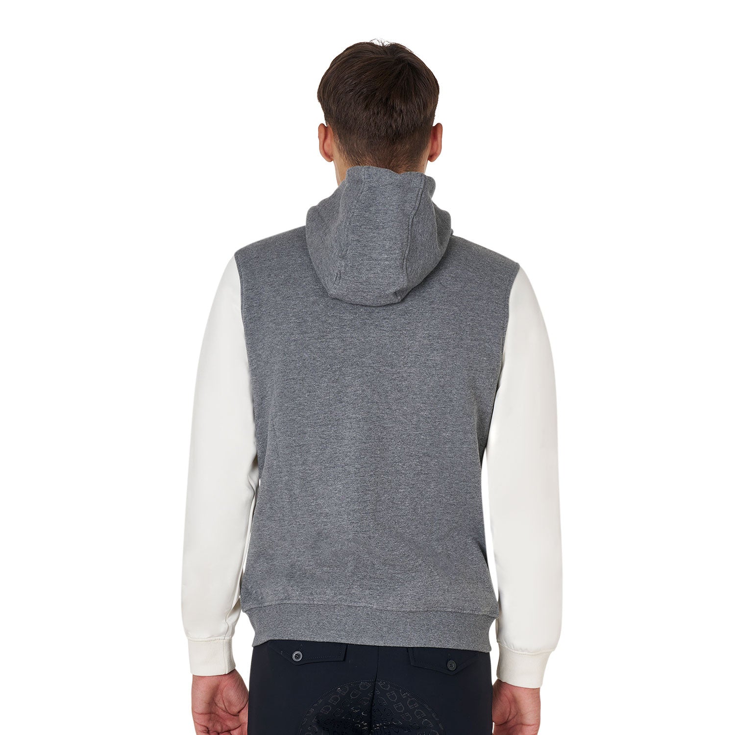 Men's institutional two-tone hoodie with front zip