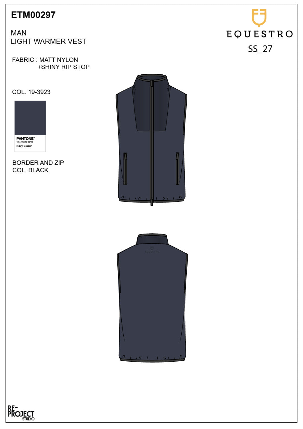 Men's vest Foldable line