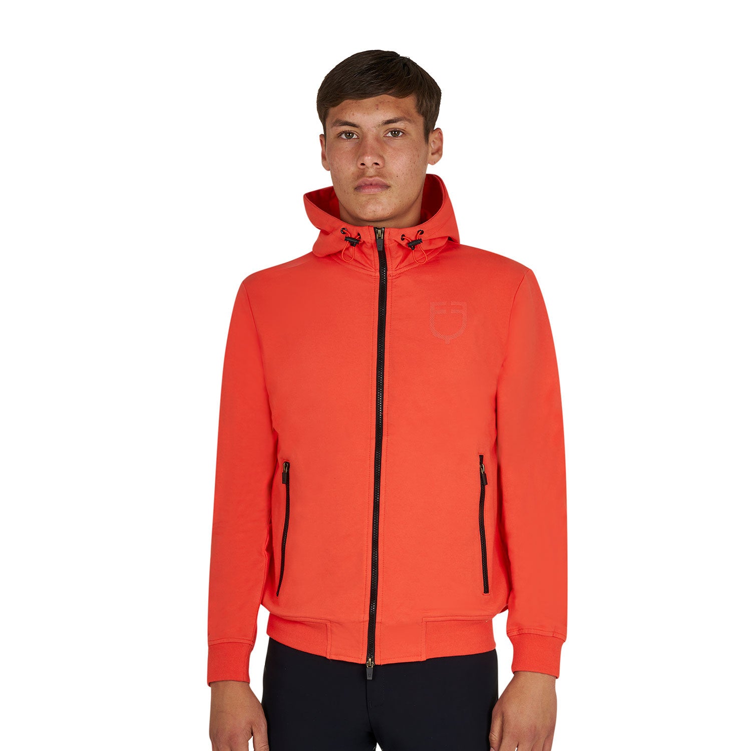 Equestro Men's sweatshirt with adjustable hood and zip