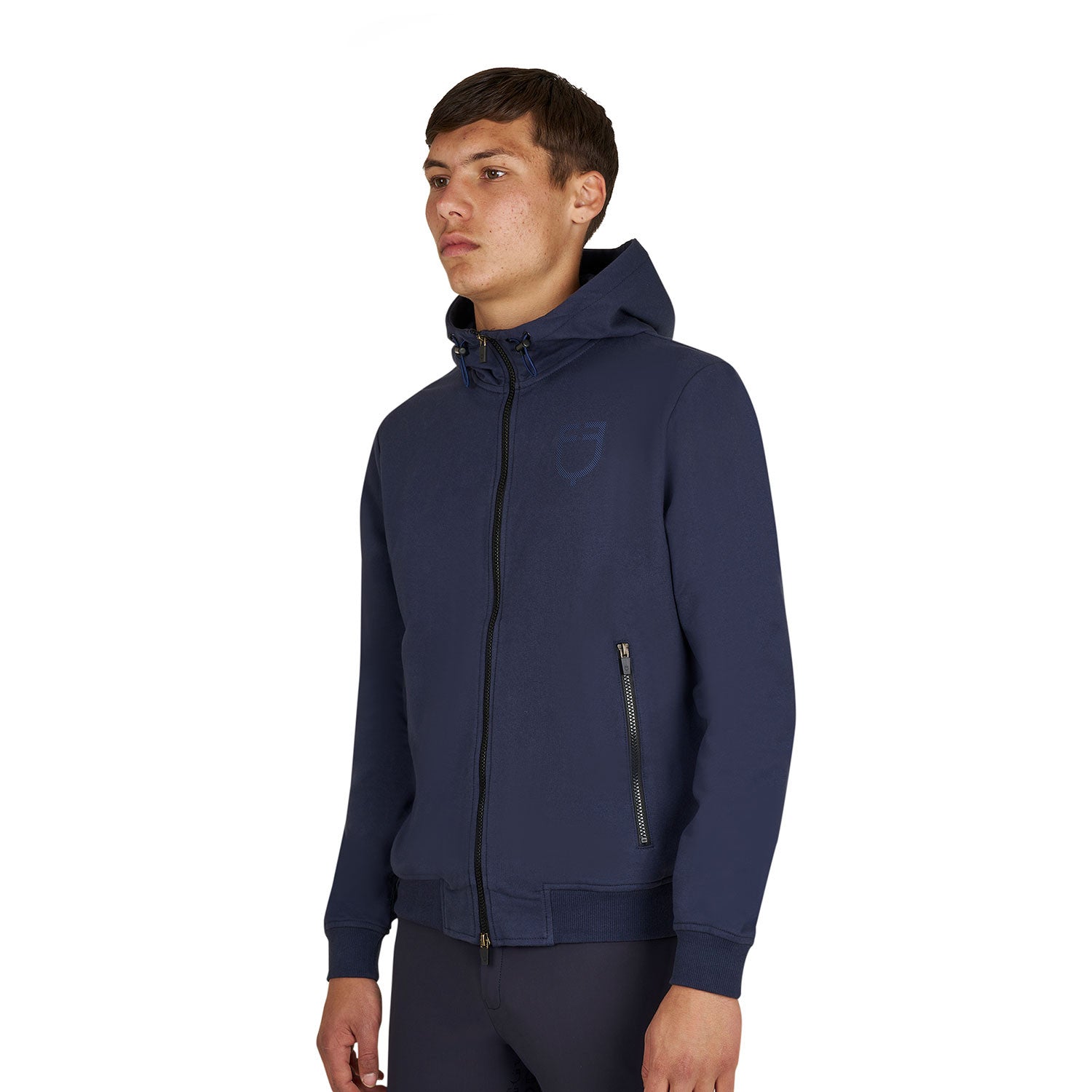Equestro Men's sweatshirt with adjustable hood and zip