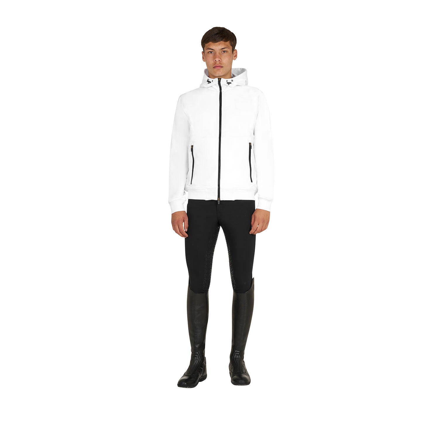 Men's sweatshirt with adjustable hood and zip