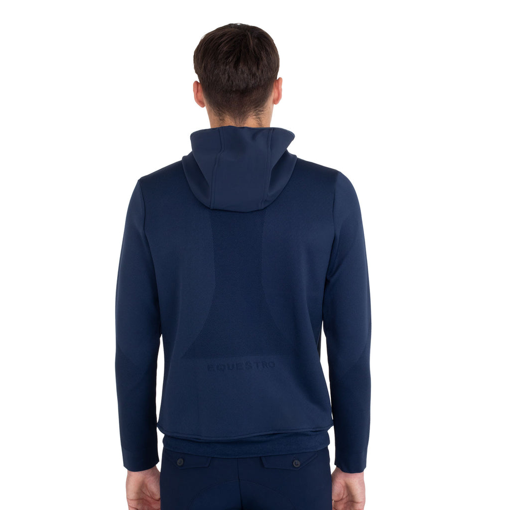 Men's technical sweatshirt with hood and micro-mesh inserts