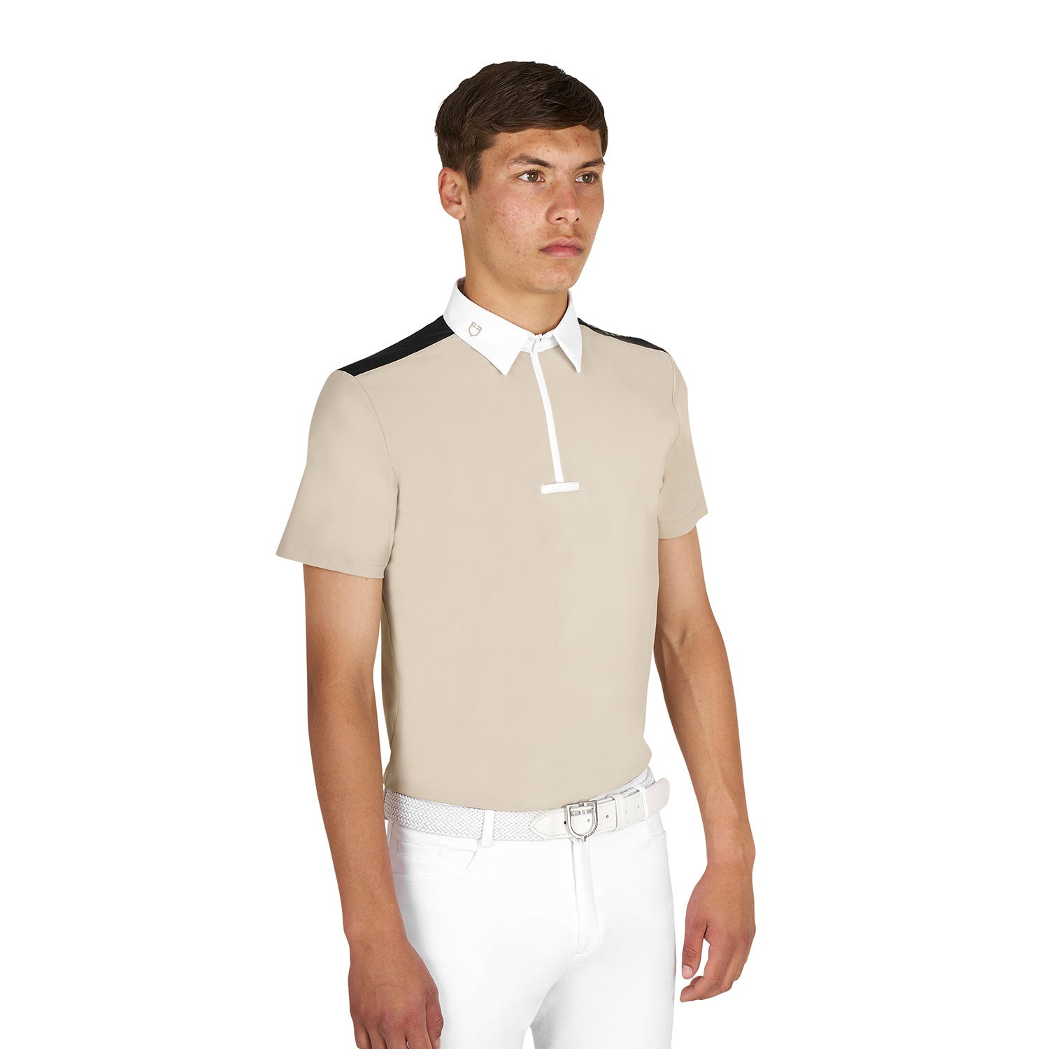 Equestro Men's slim fit half-sleeved competition polo shirt