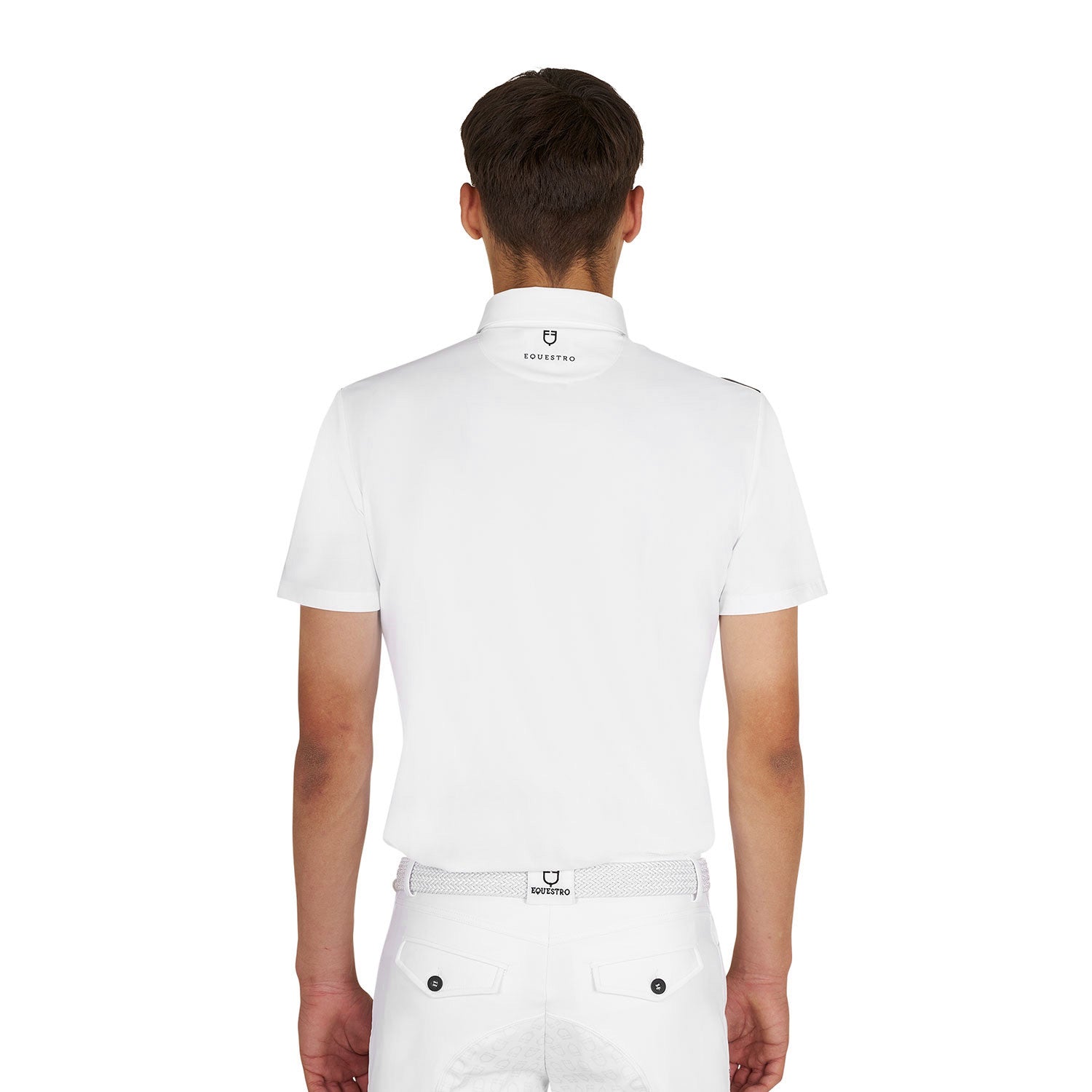 Men's slim fit half-sleeved competition polo shirt