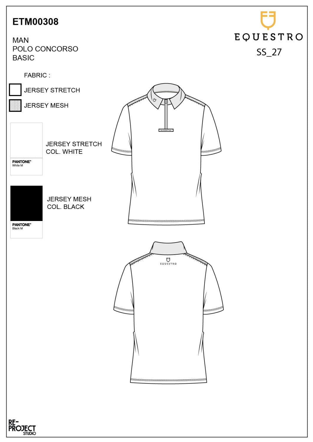 Men's slim fit half-sleeved competition polo shirt