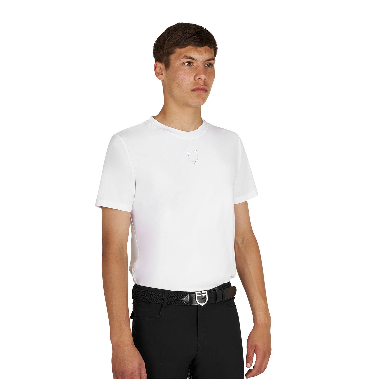Equestro Men's training T-shirt in technical fabric with micro-holes