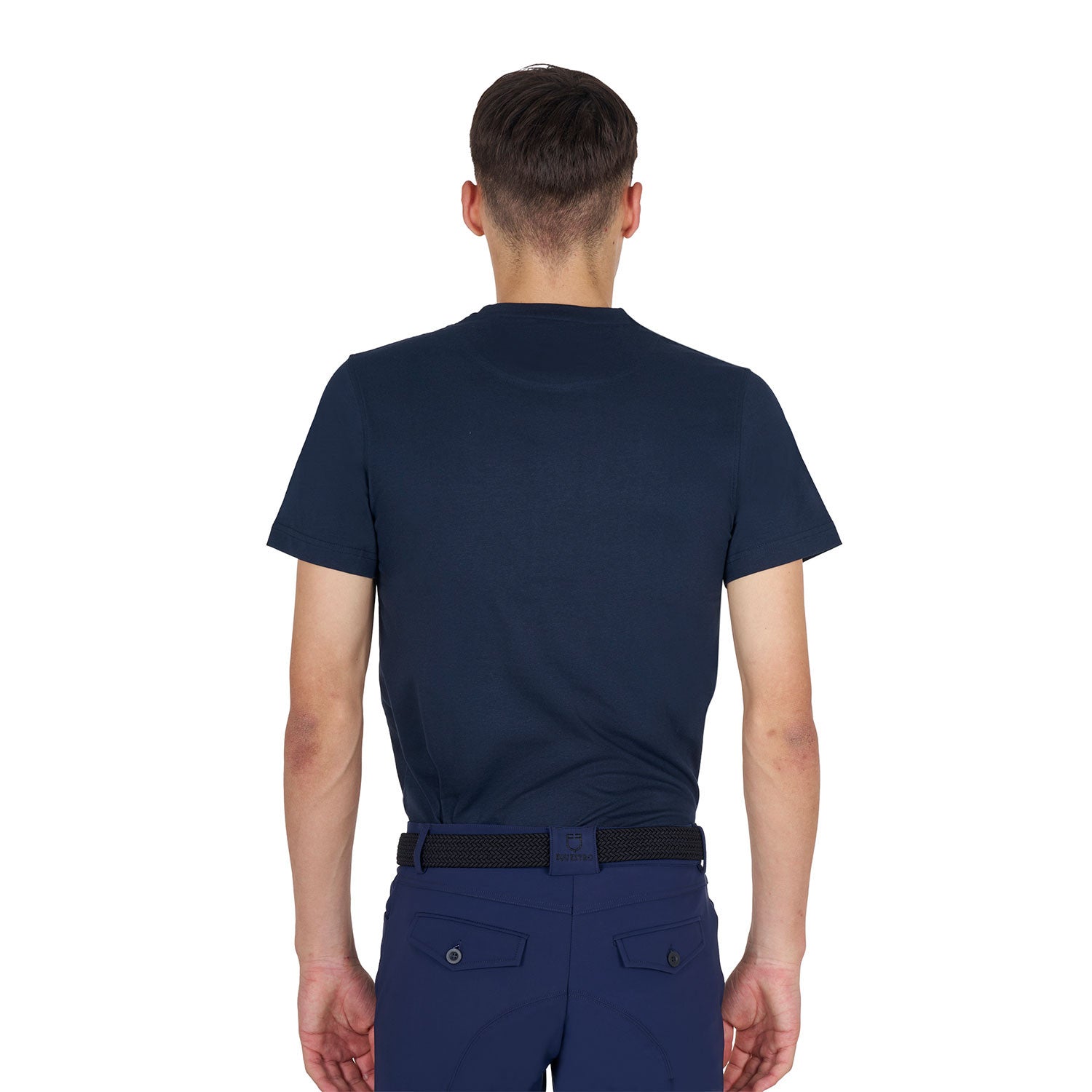 Men's basic T-shirt with chest lettering