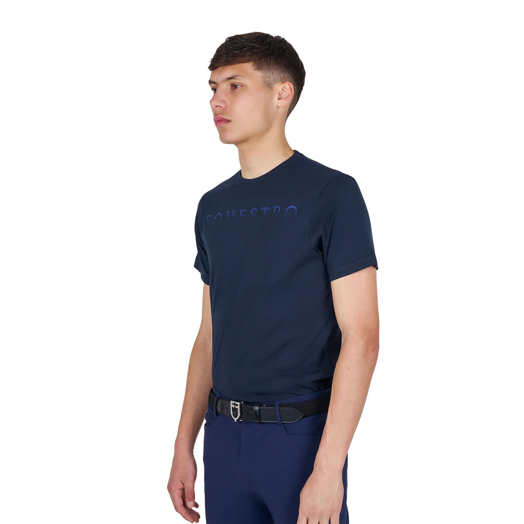 Men's basic T-shirt with chest lettering