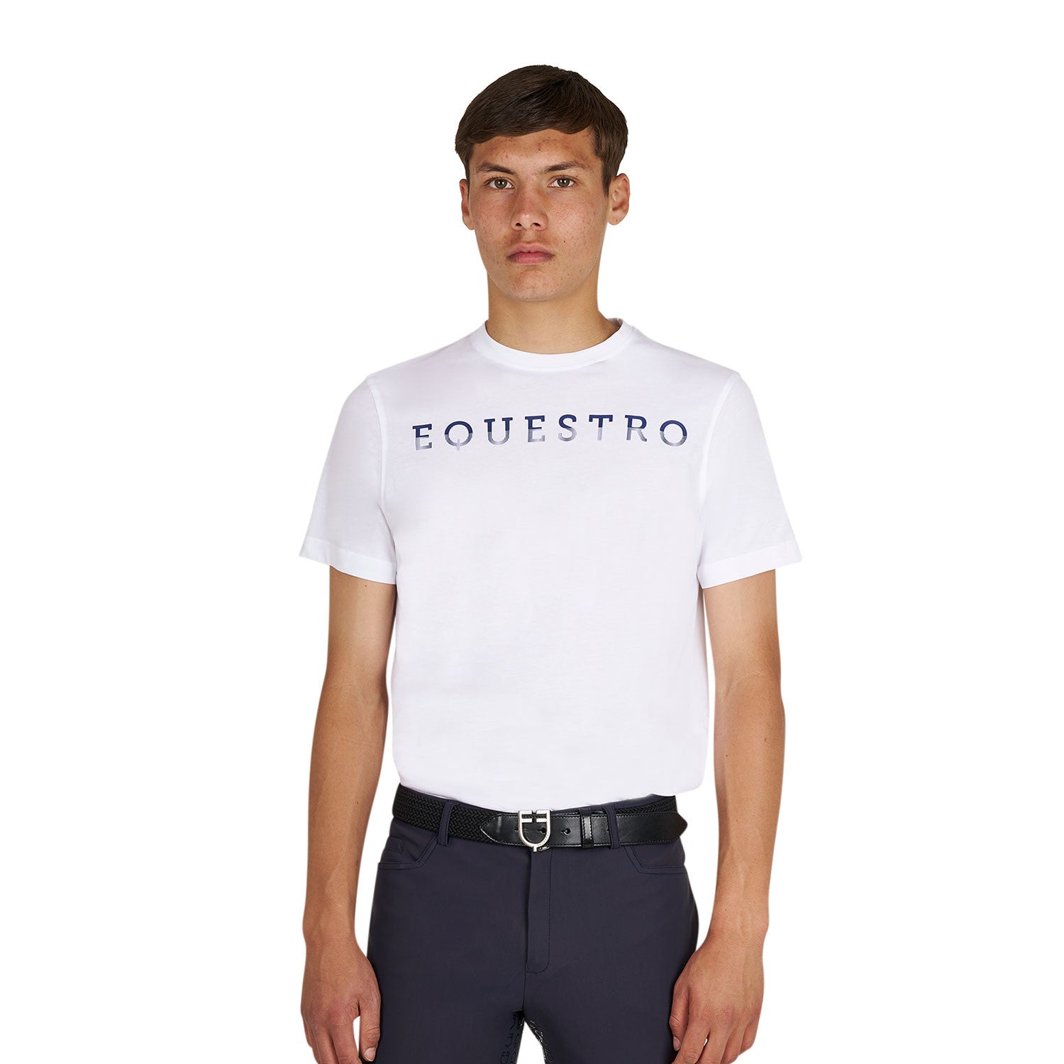 Equestro Men's basic T-shirt with chest lettering