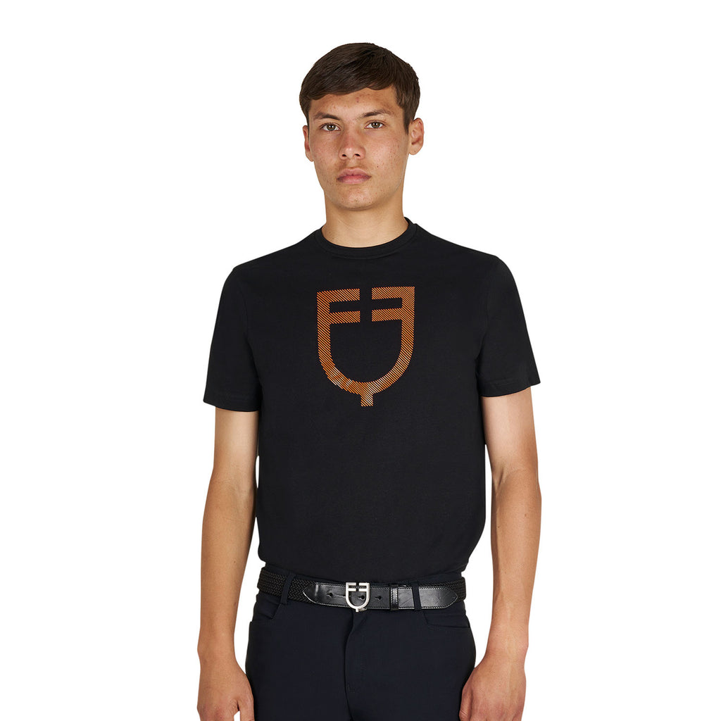 Men's basic T-shirt with glossy logo