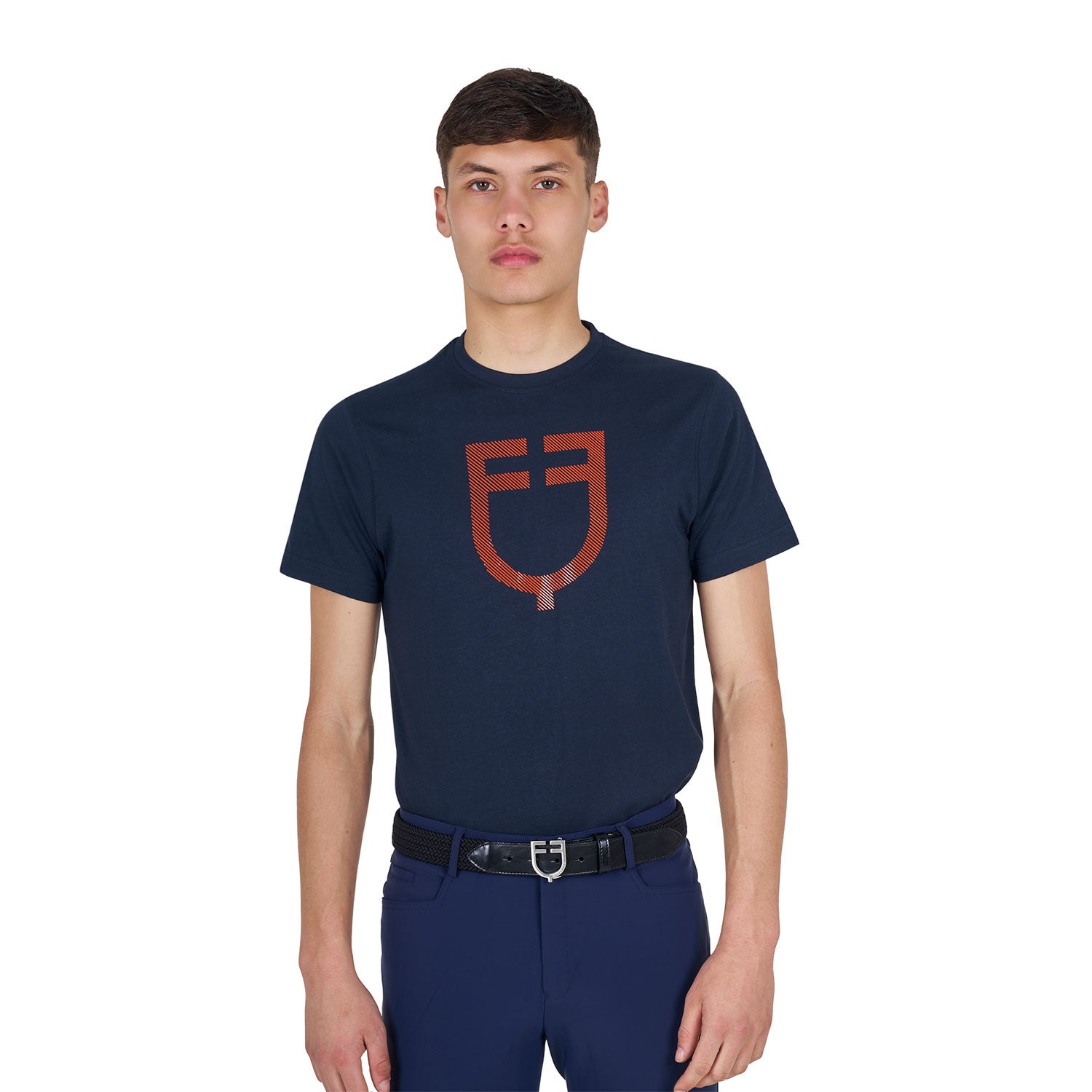 Equestro Men's basic T-shirt with glossy logo
