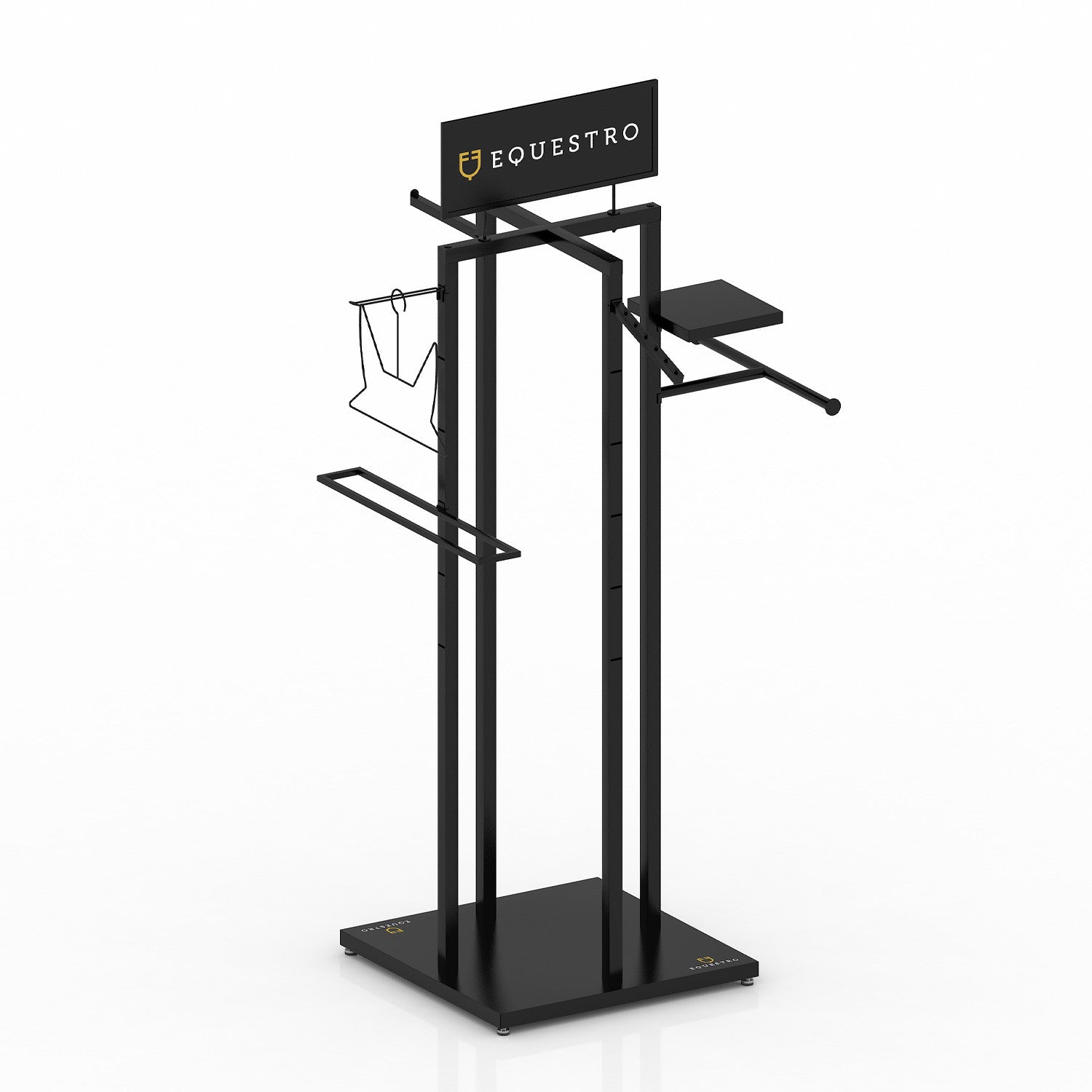 Multifunction black steel horse/rider display stand L600/W600/H1810 mm