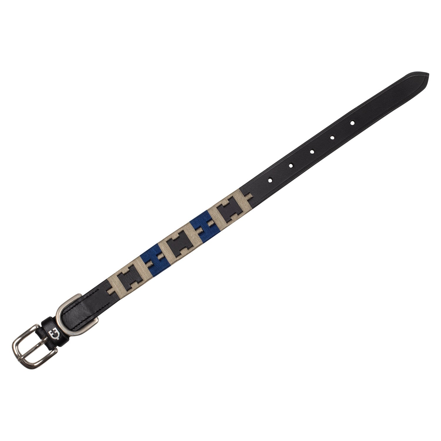Leather dog collar with geometric pattern