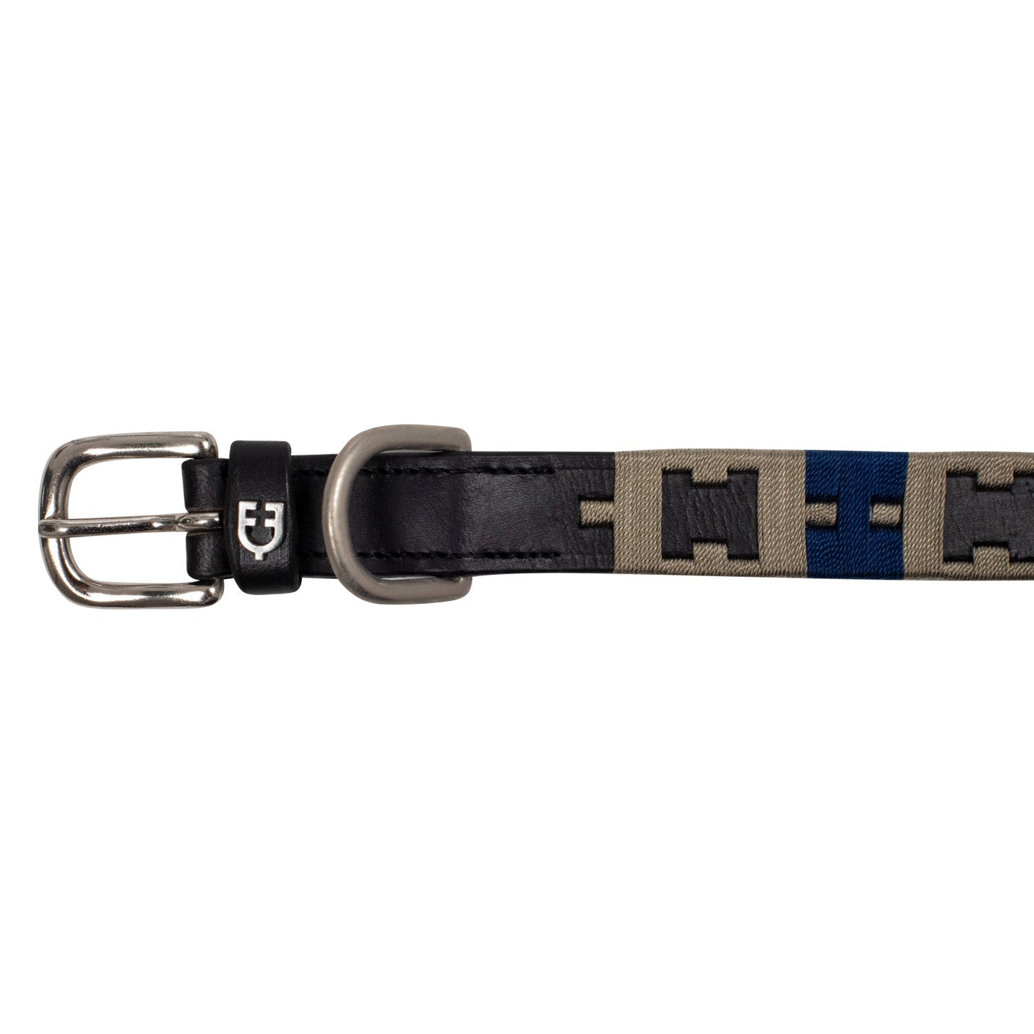 Leather dog collar with geometric pattern