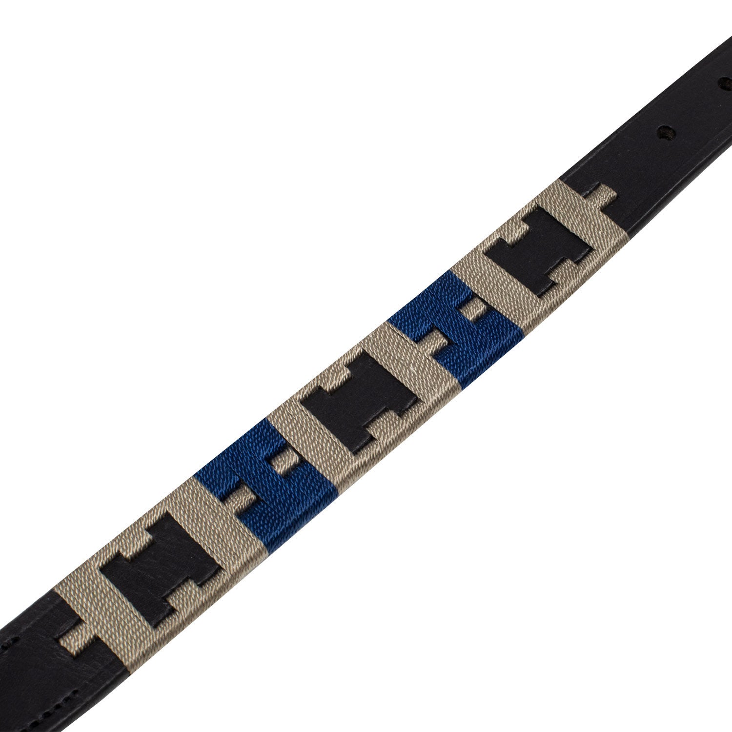 Leather dog collar with geometric pattern