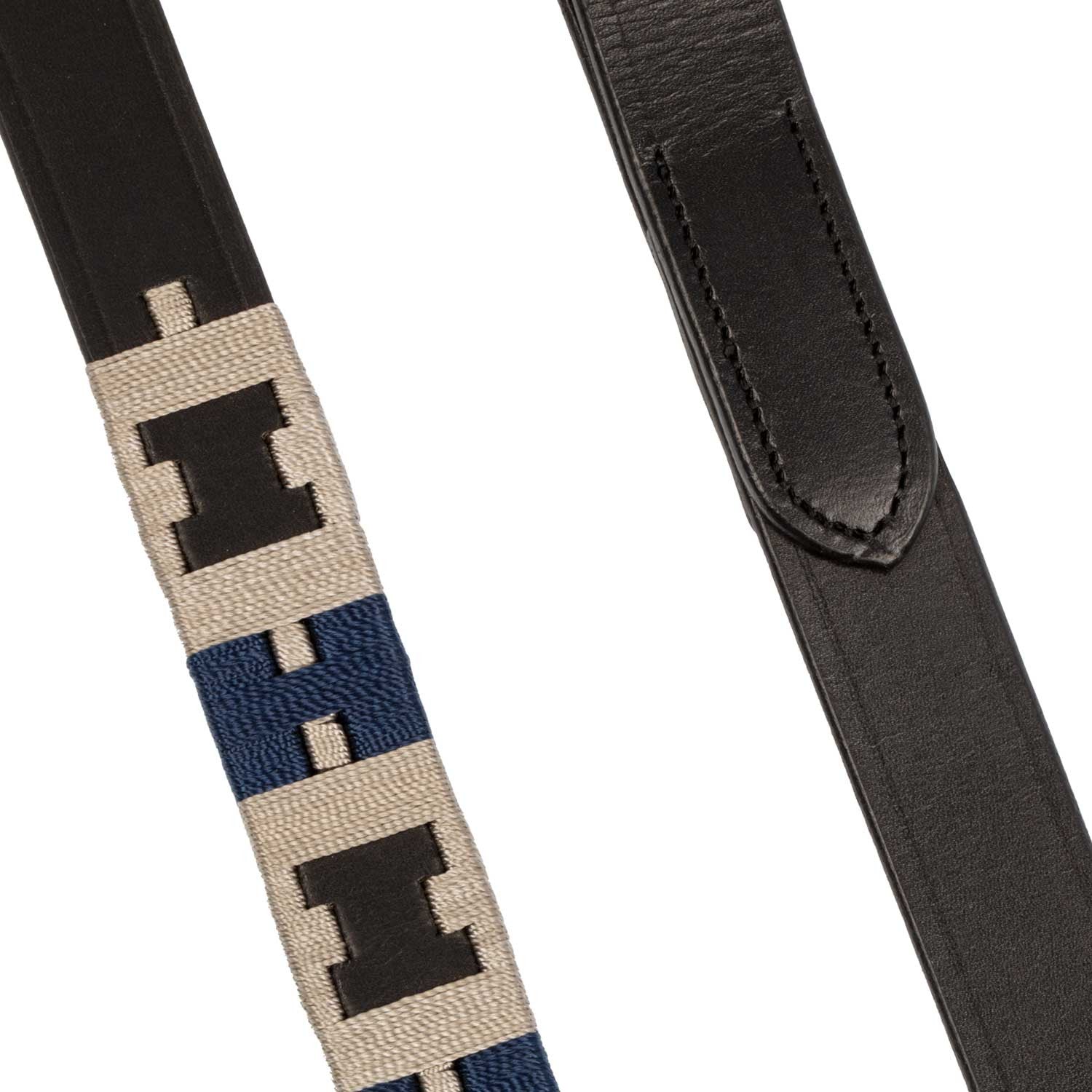 Leather dog leash with geometric pattern