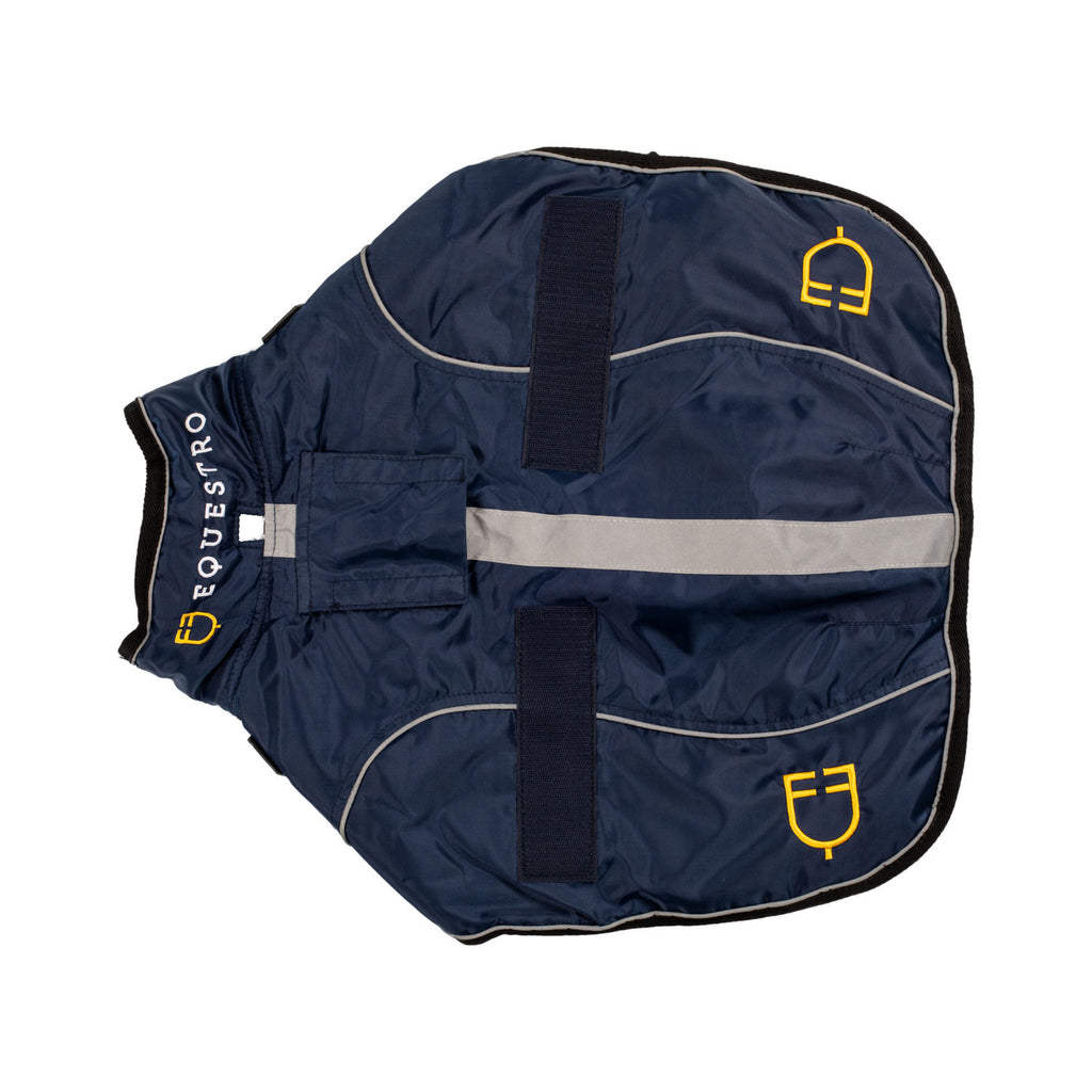 Dog coat with reflective piping