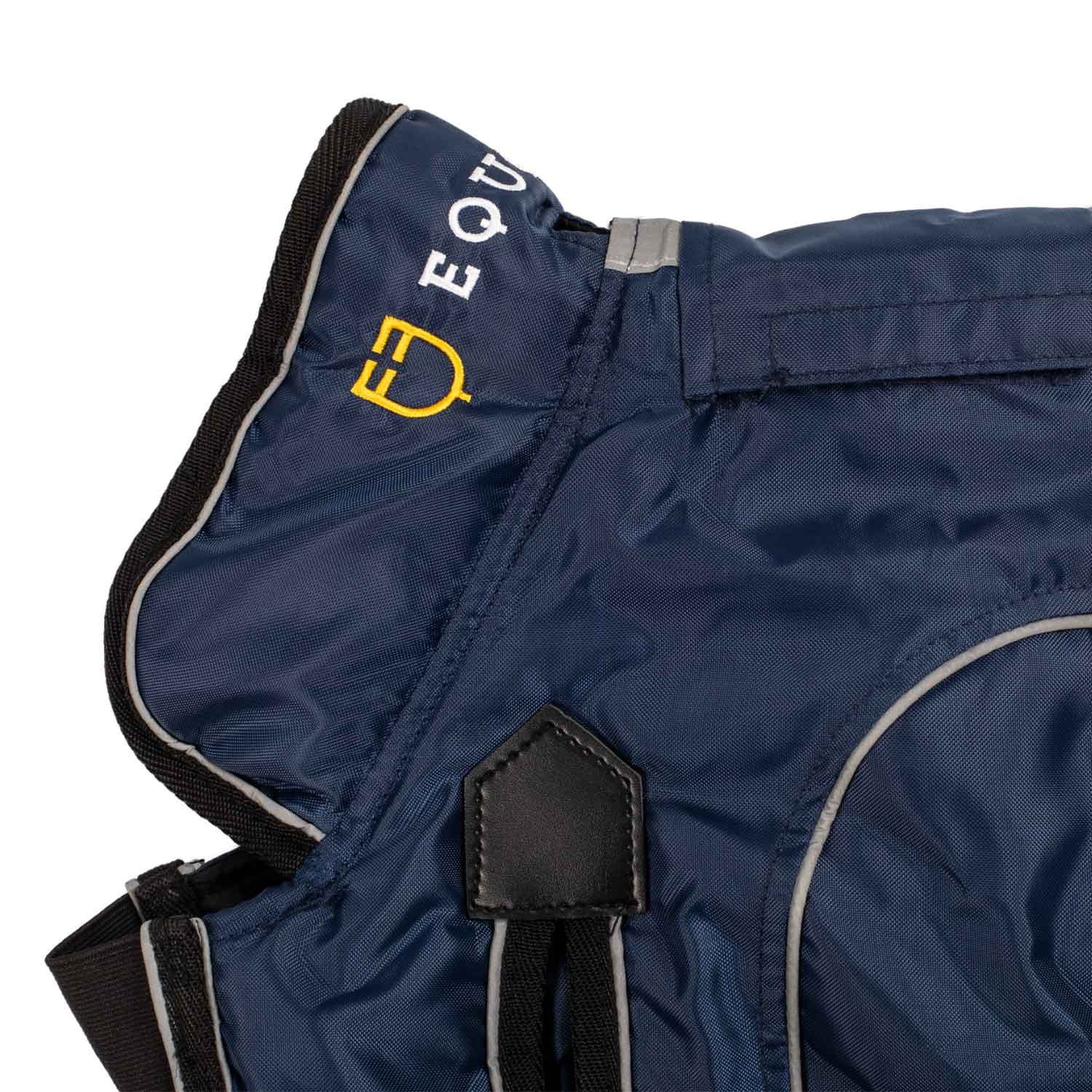 Dog coat with reflective piping