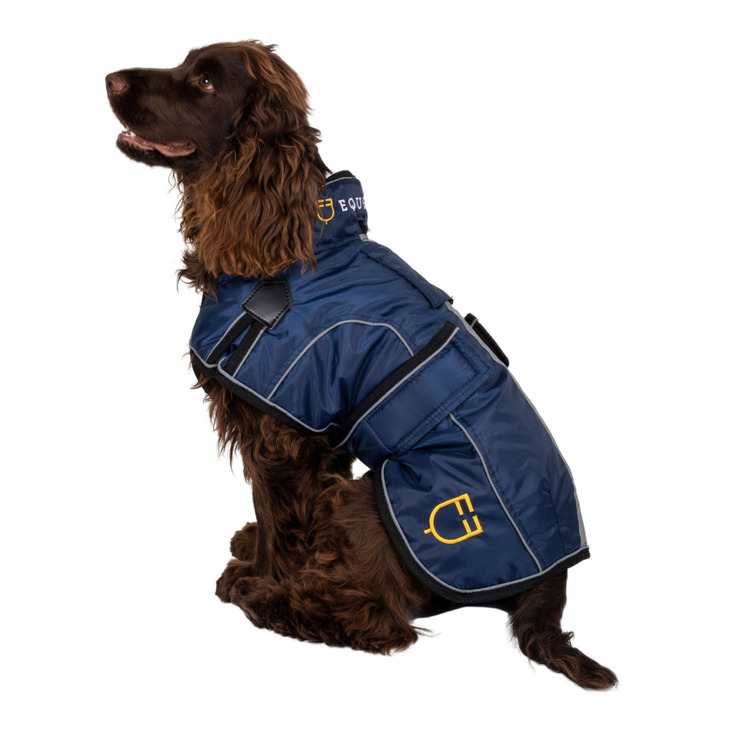 Dog coat with reflective piping