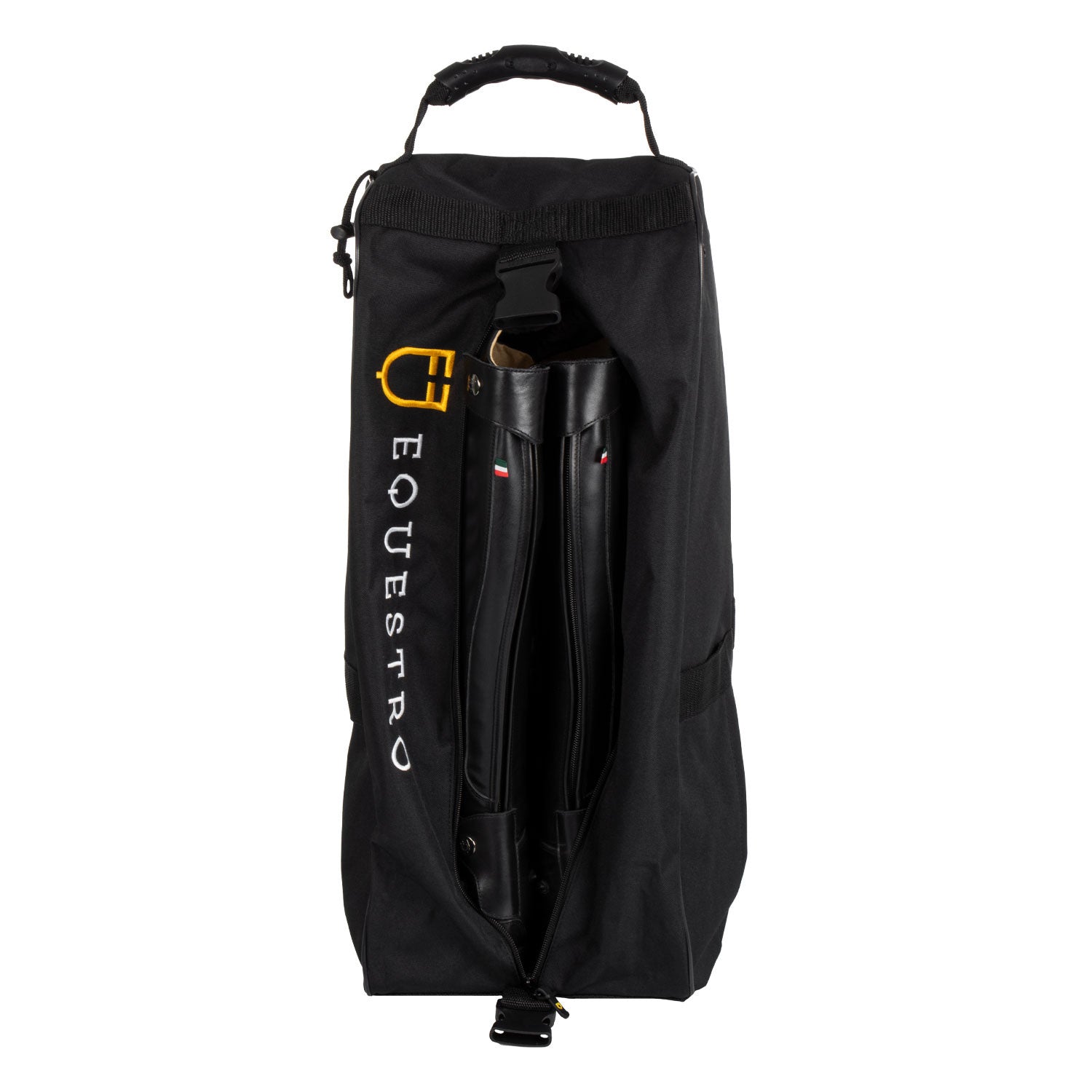 Boot and helmet bag with embroidered logo