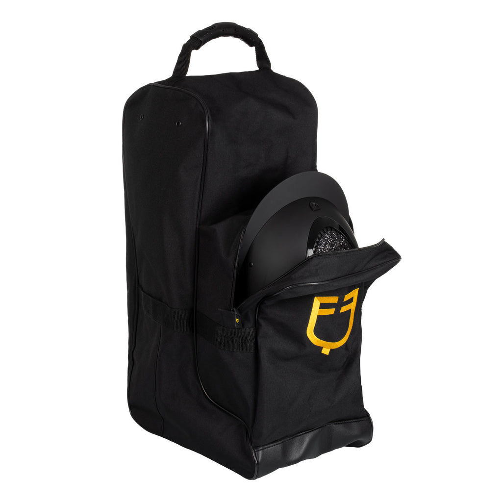 Boot and helmet bag with embroidered logo