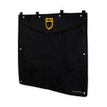 Short stable curtain with embroidered logo