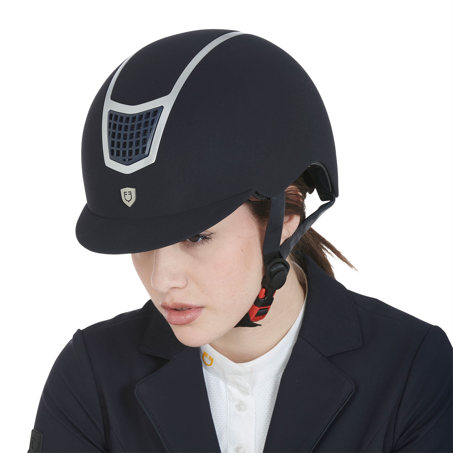 Helmet with colored velvet frame