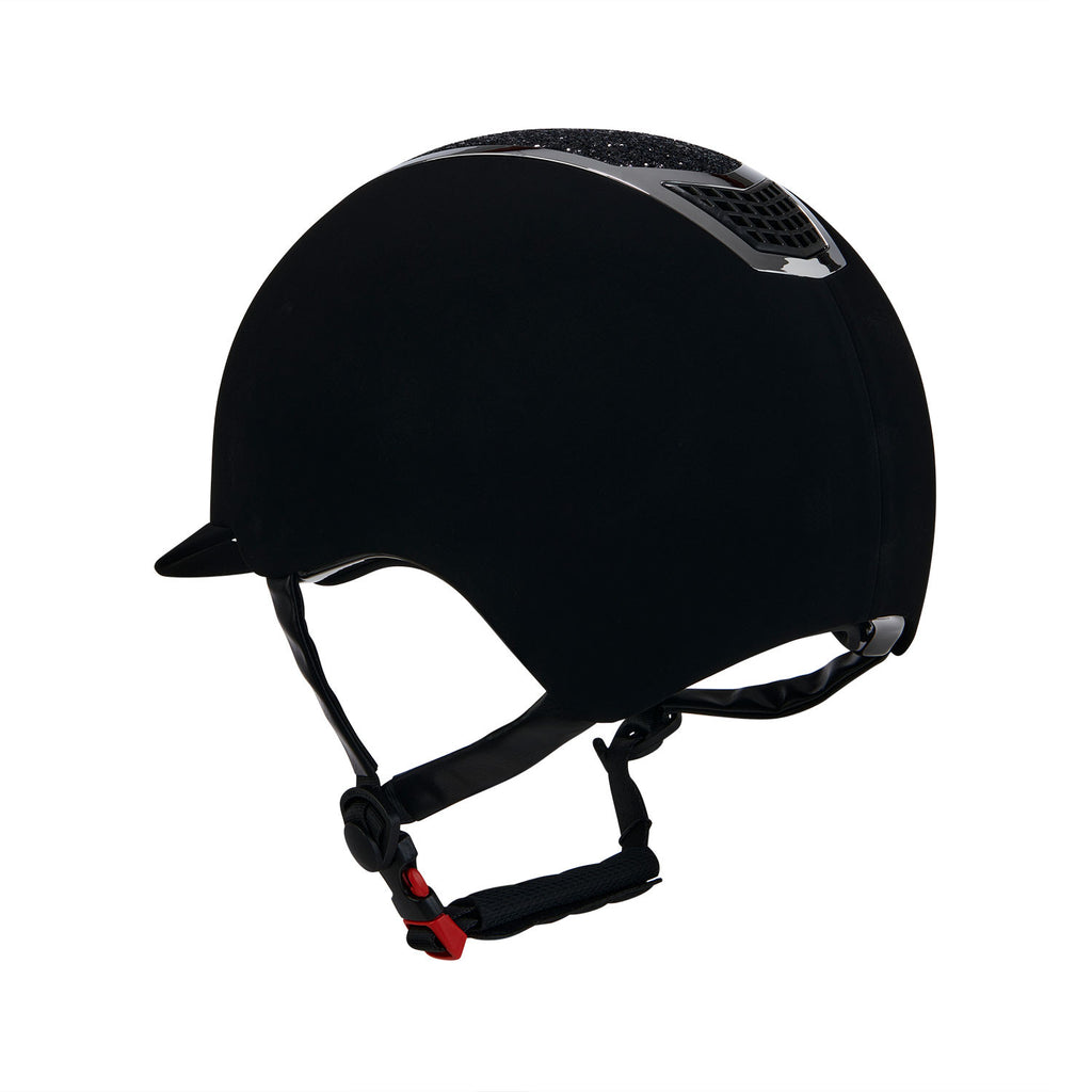 Ultra-light velvet helmet with rhinestones