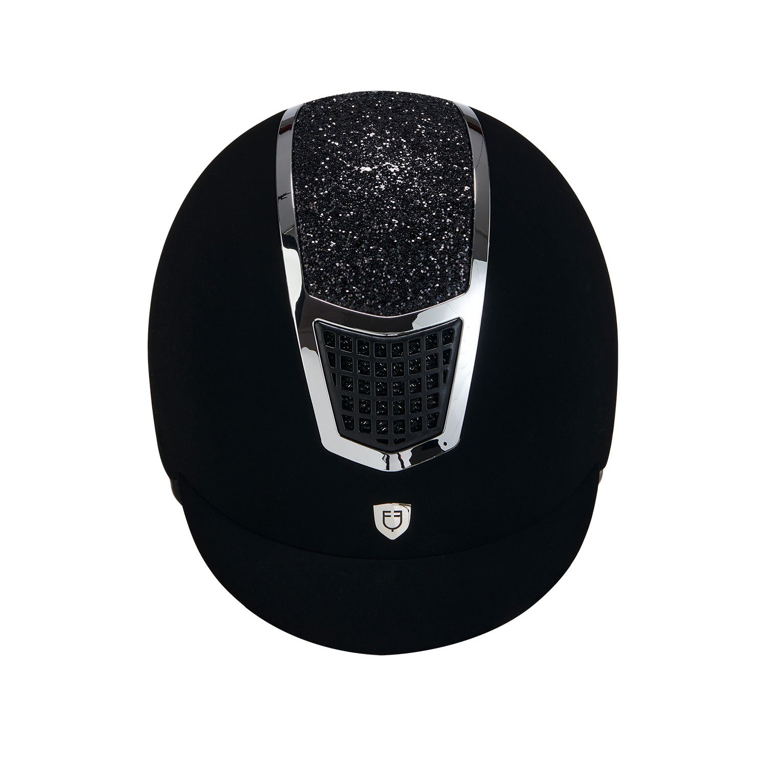 Ultra-light velvet helmet with rhinestones