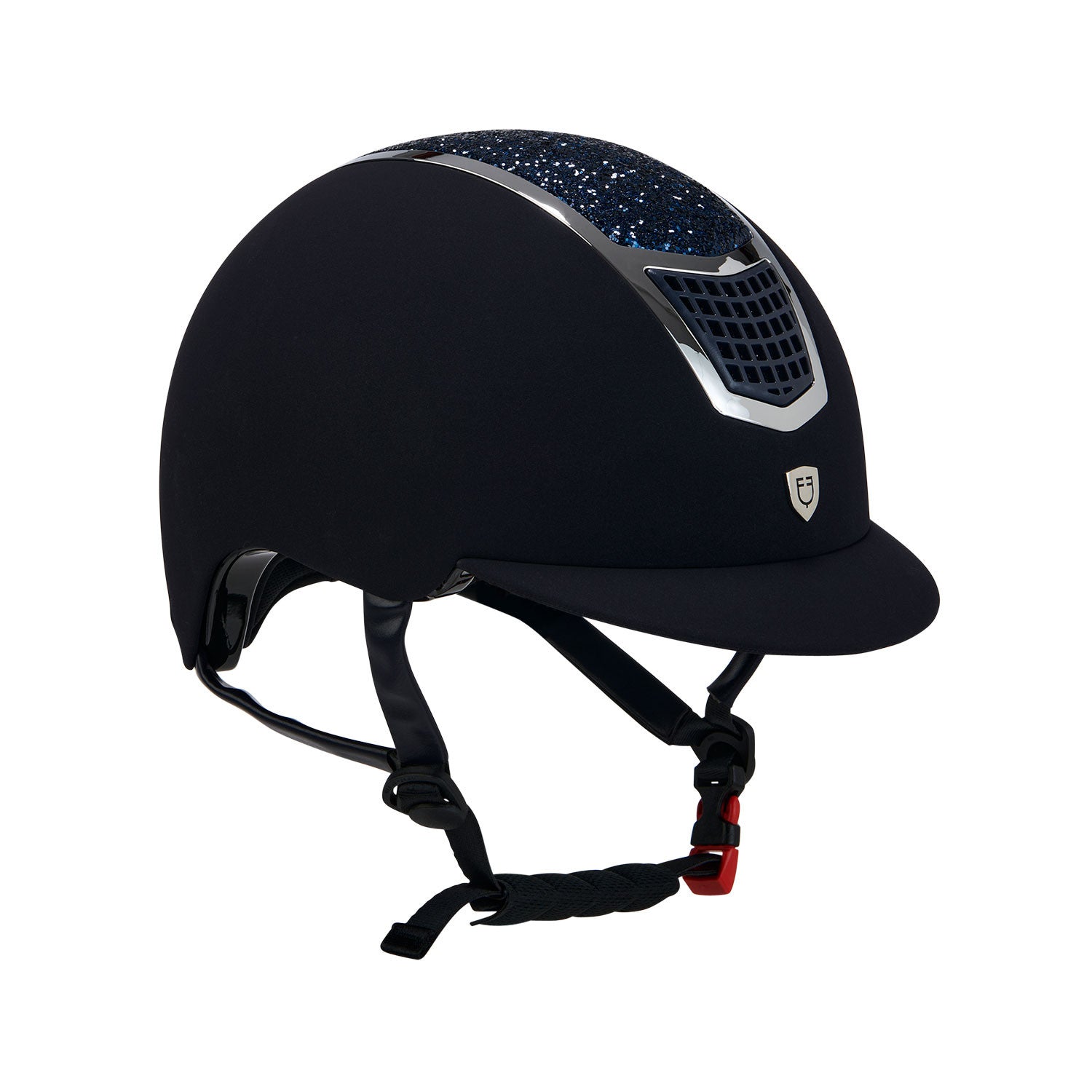 Equestro Ultra-light velvet helmet with rhinestones