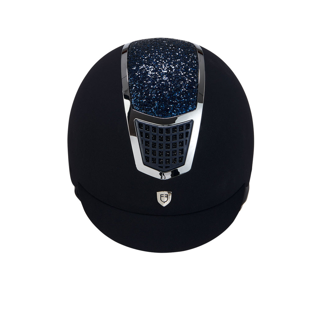 Ultra-light velvet helmet with rhinestones