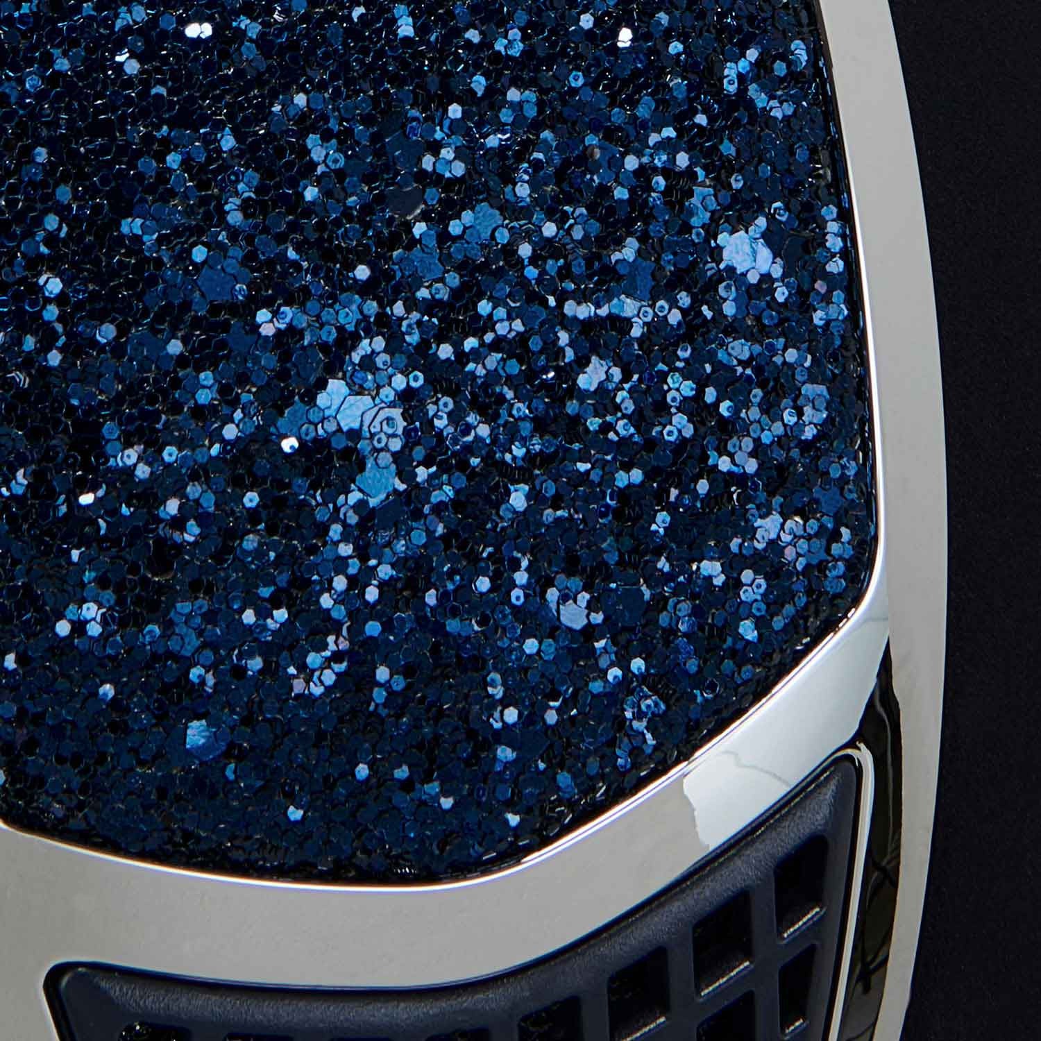 Ultra-light velvet helmet with rhinestones