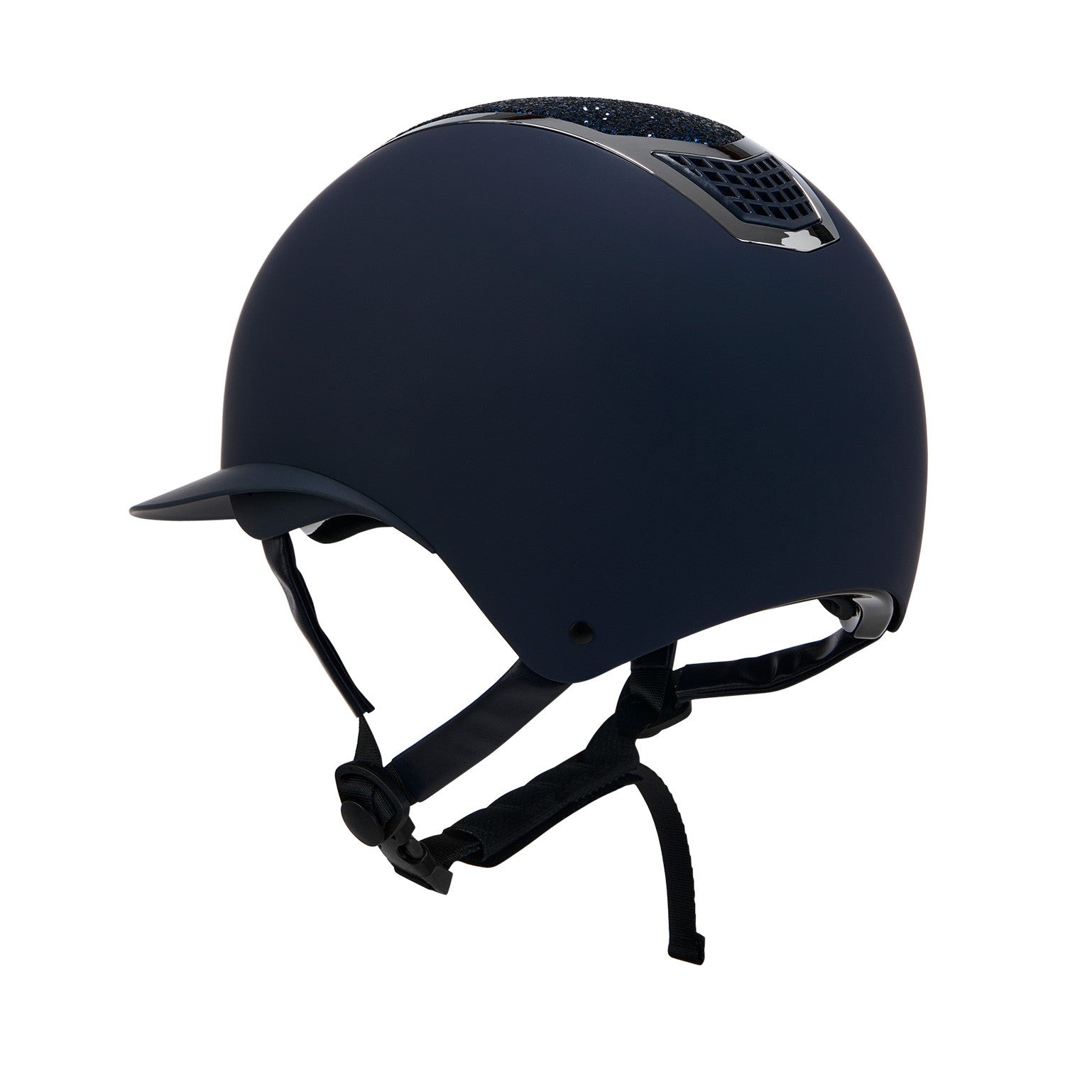 Helmet with rhinestones and wide visor
