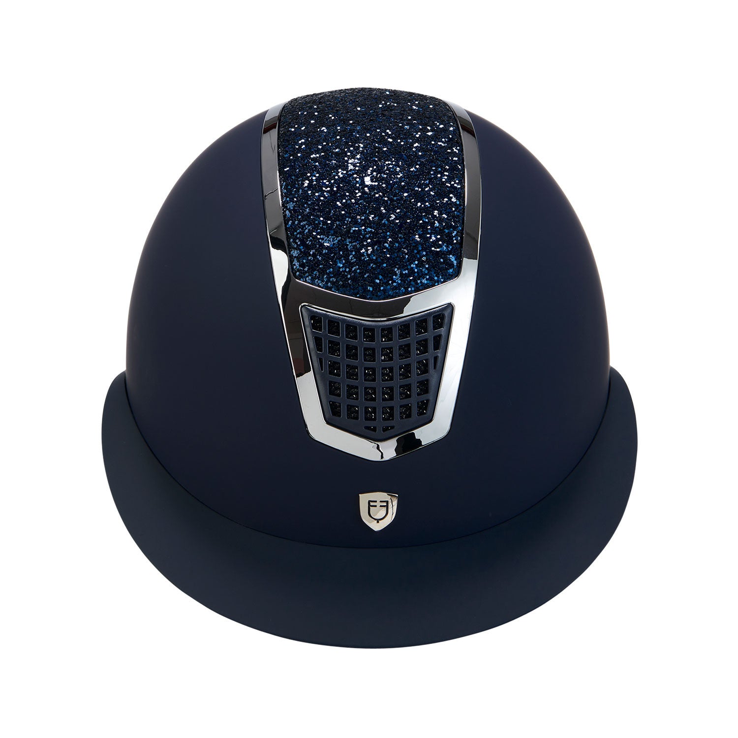 Helmet with rhinestones and wide visor