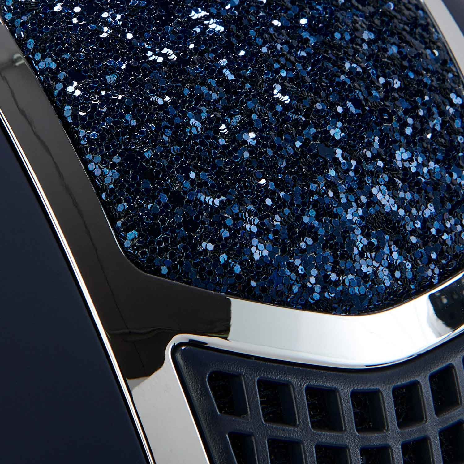 Helmet with rhinestones and wide visor