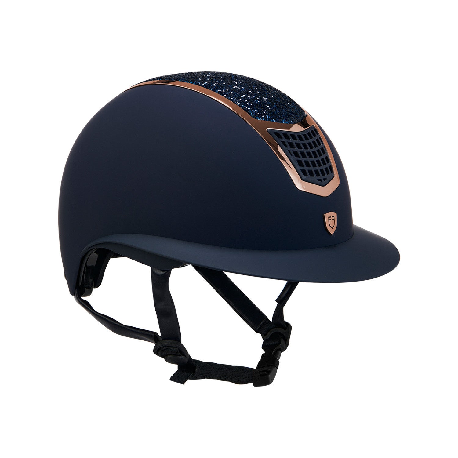Helmet with rhinestones and wide visor homologation EN 1384-2023
