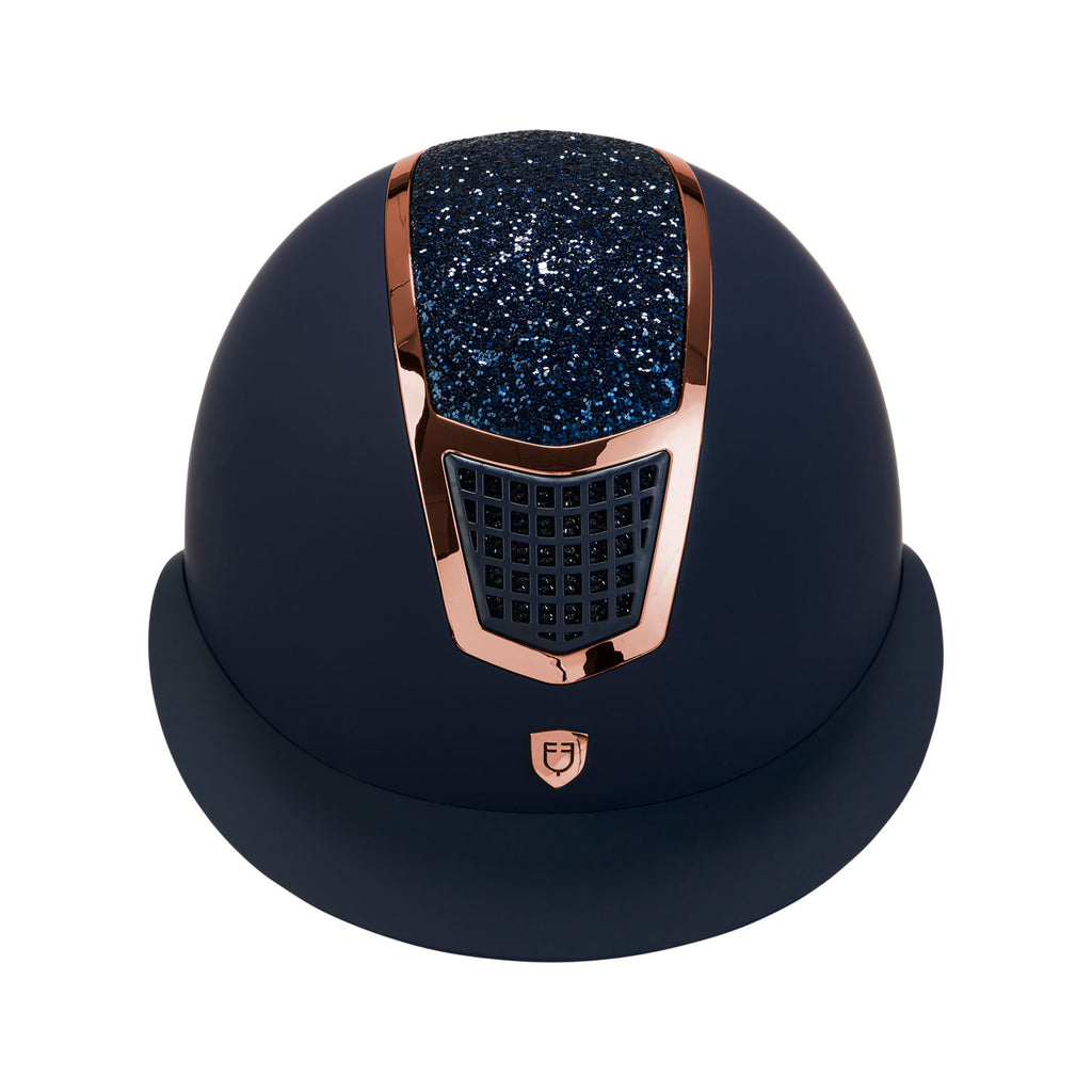 Helmet with rhinestones and wide visor homologation EN 1384-2023