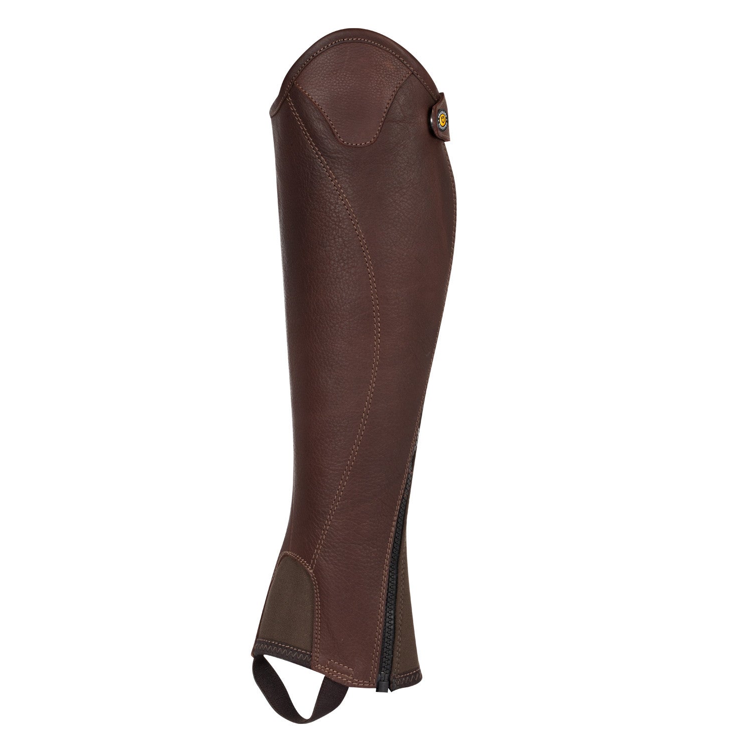 Equestro Unisex soft leather gaiters with side zip