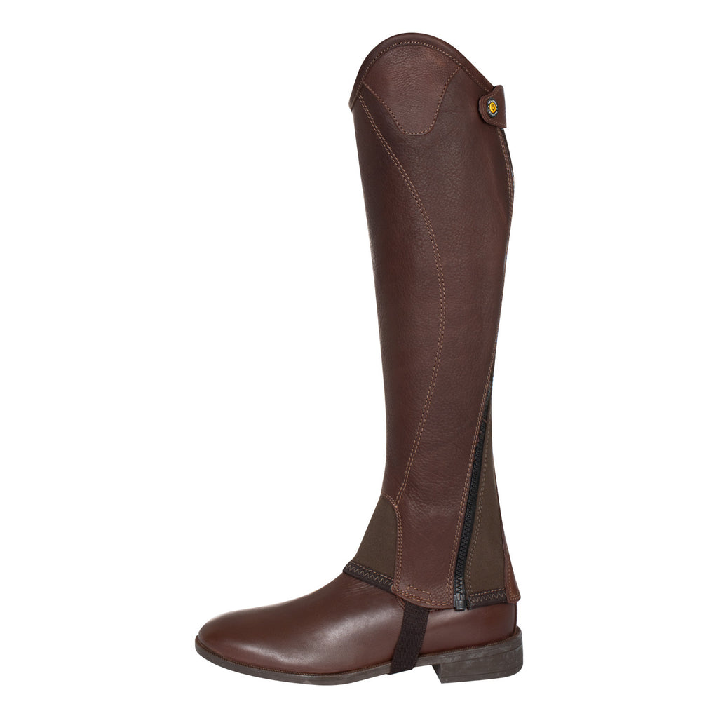 Unisex soft leather gaiters with side zip