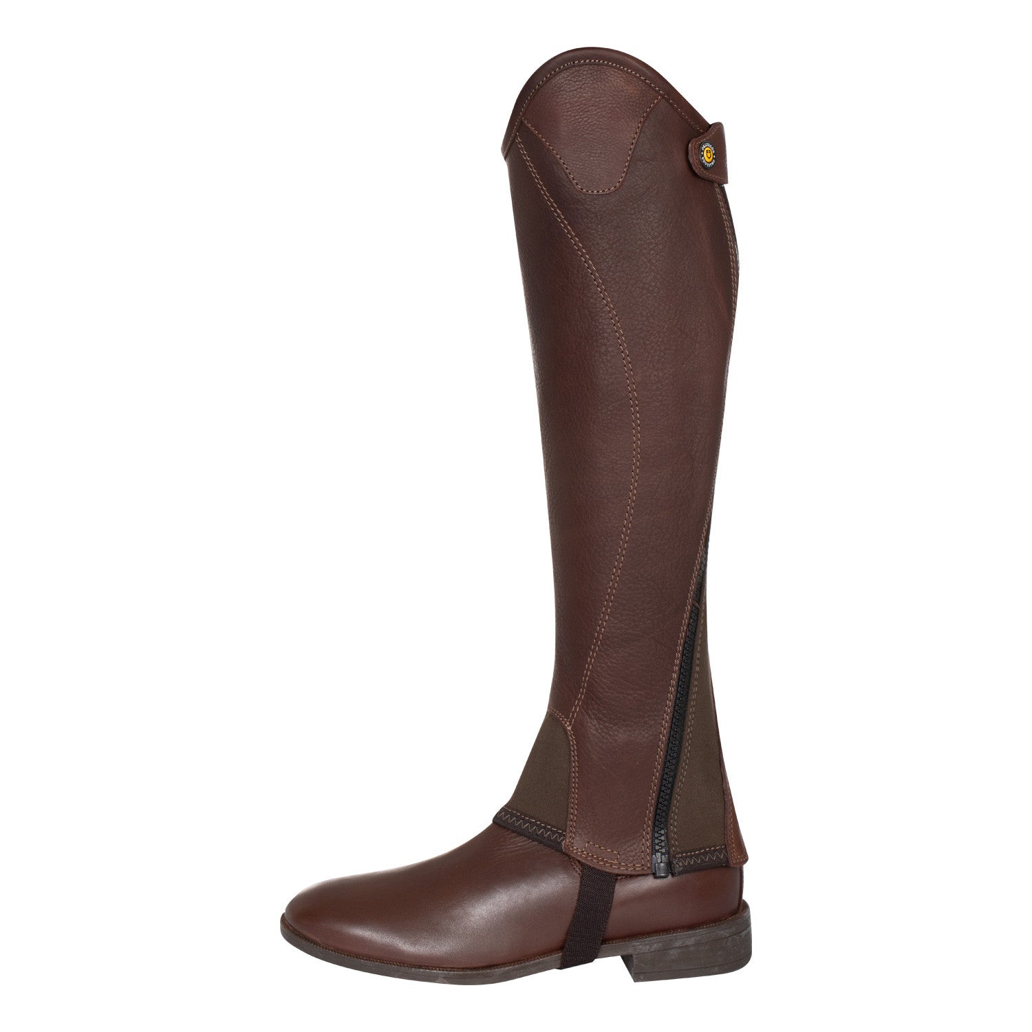 Unisex soft leather gaiters with side zip