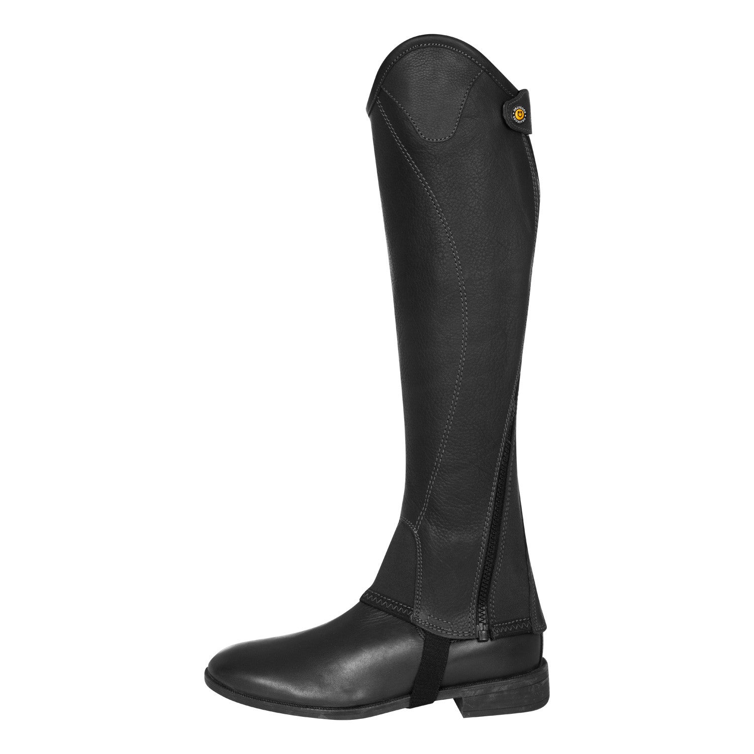 Unisex short leather gaiters with side zip