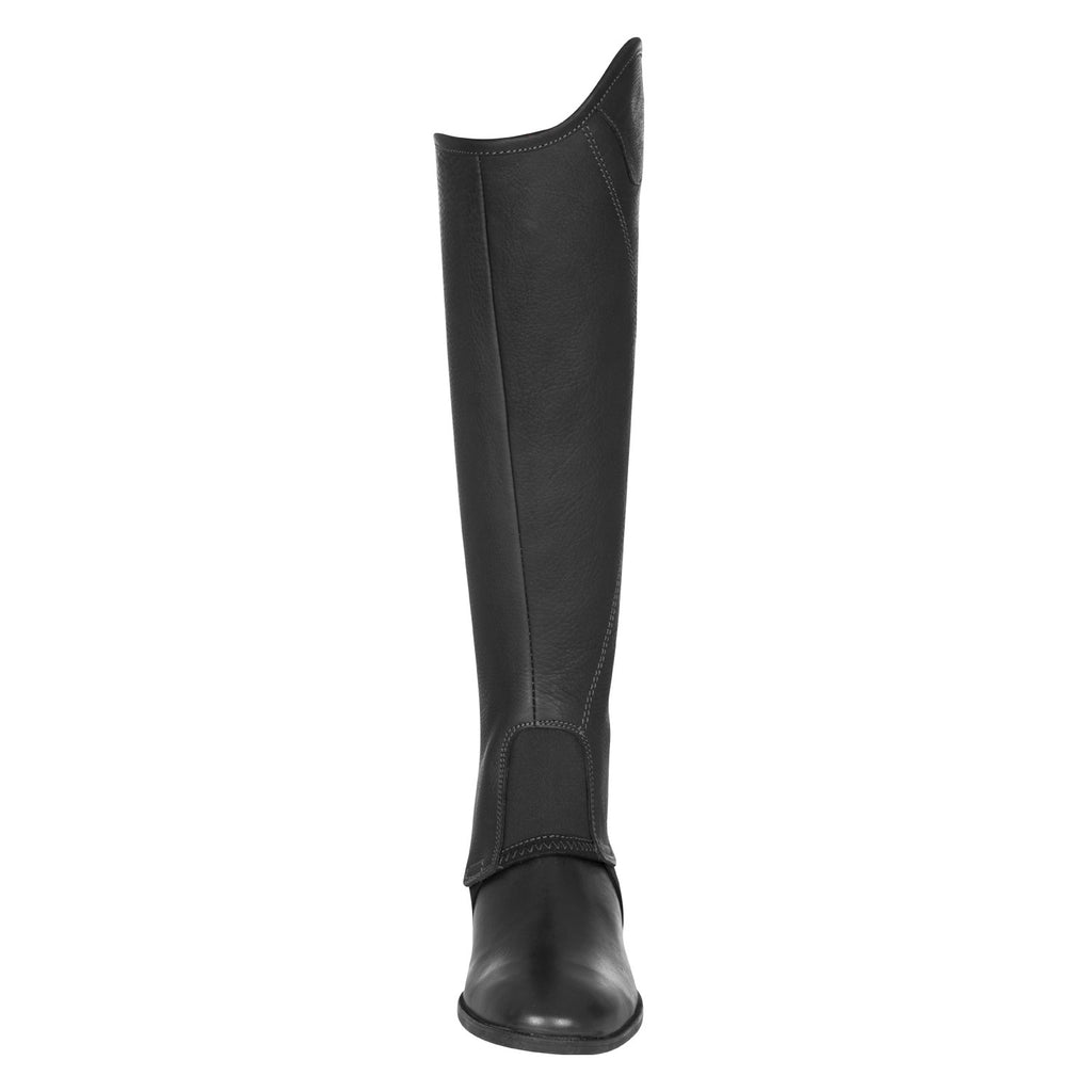 Unisex short leather gaiters with side zip