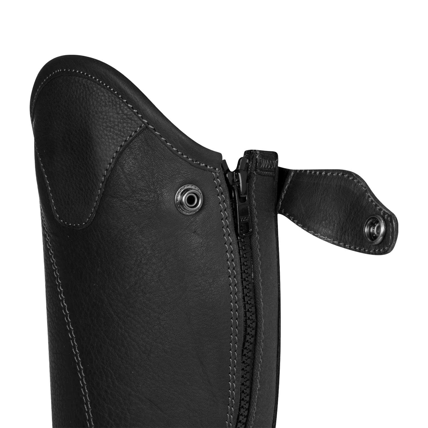 Unisex short leather gaiters with side zip
