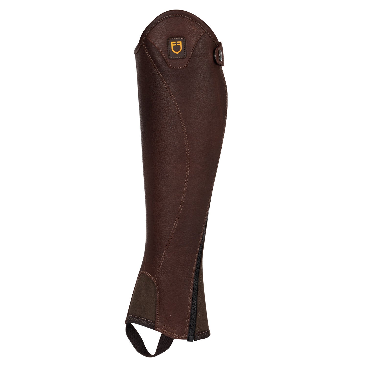 Equestro Unisex soft leather gaiters with side zip