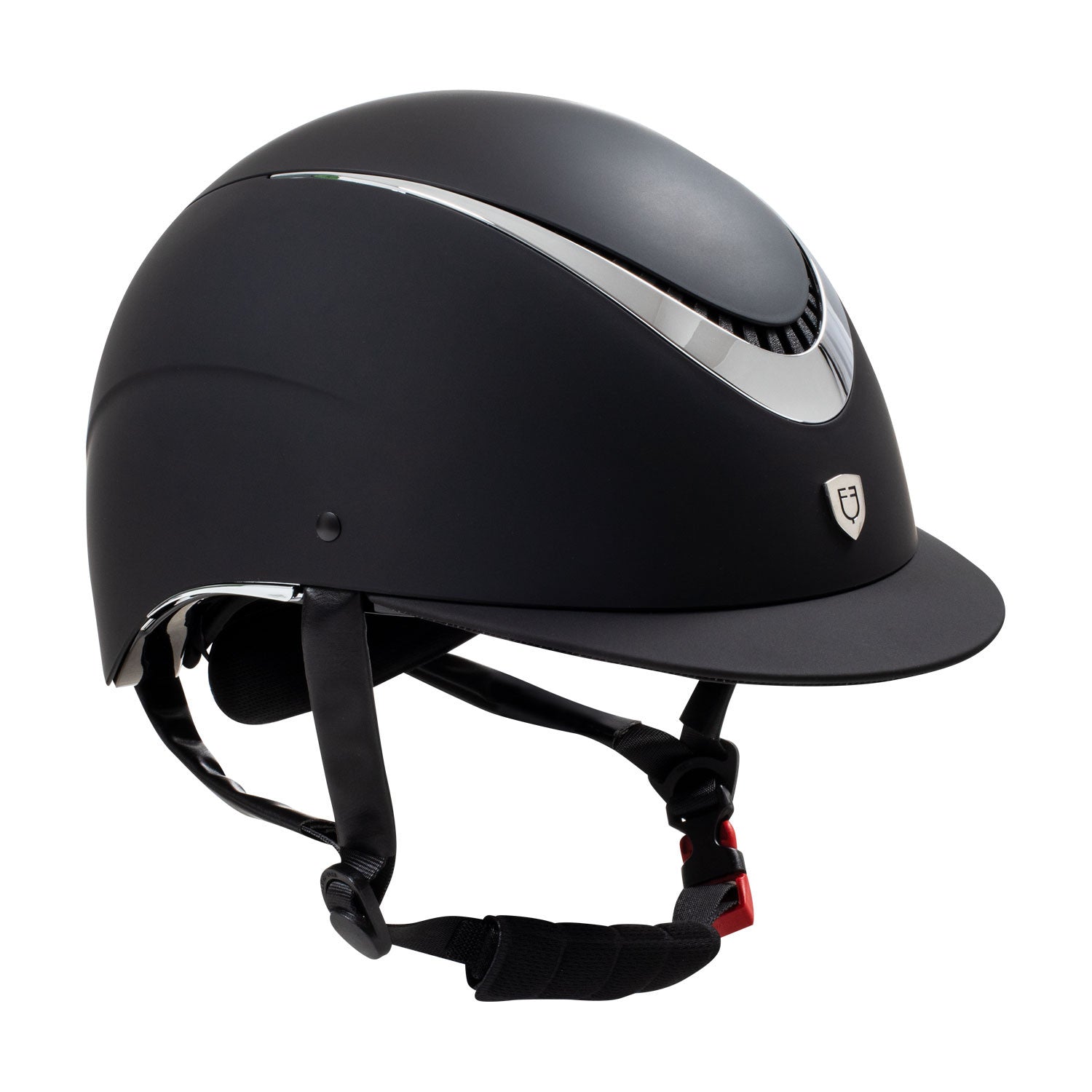 Equestro Unisex helmet with shiny frame homologation EN 1384-2023