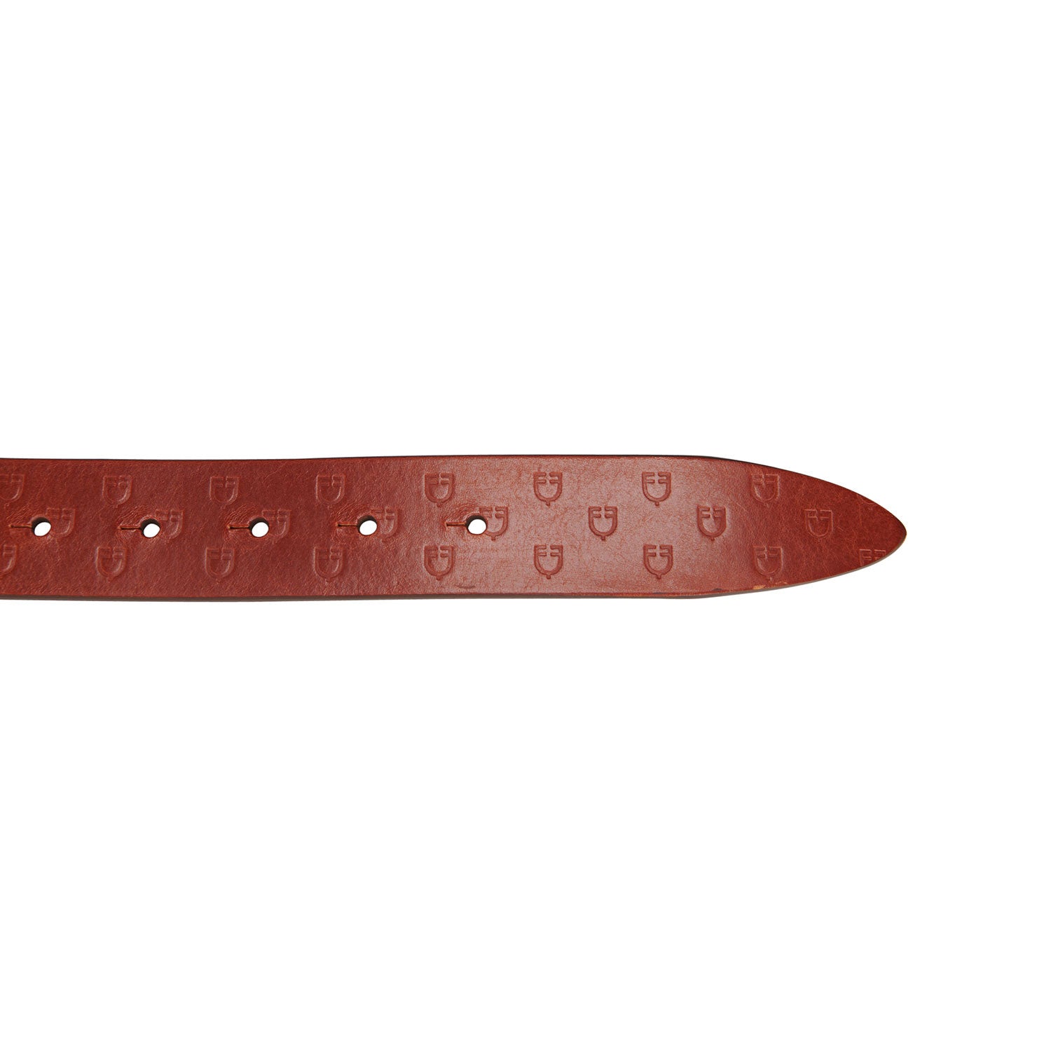 Leather logo belt with logoed buckle