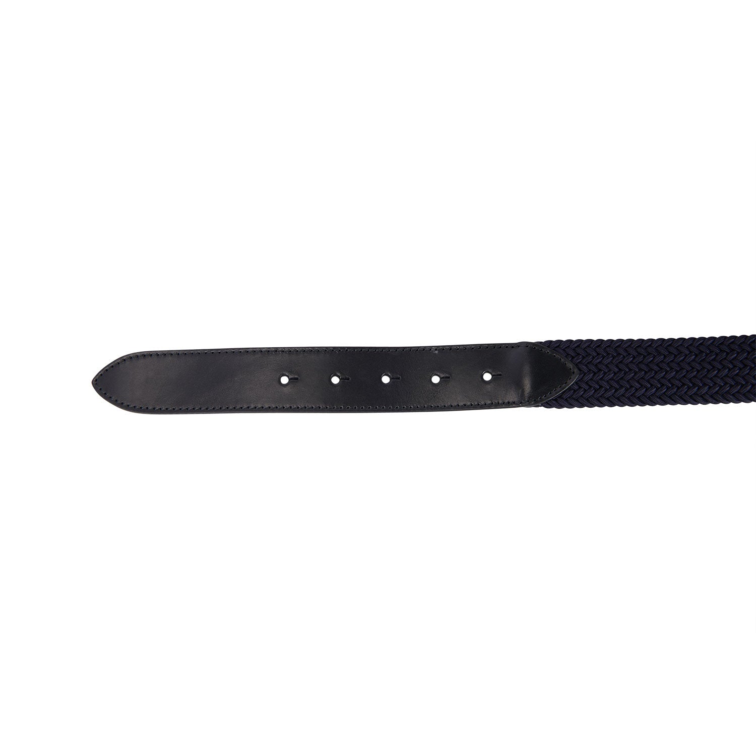 Leather elastic belt with logoed buckle